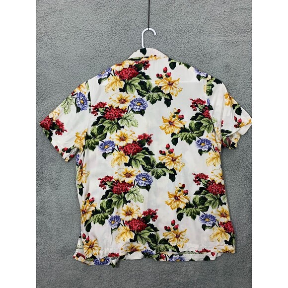 ELISABETH by LIZ CLAIBORNE 16 Vibrant Colorful Floral Collared Blouse Top Shirt - Picture 3 of 9